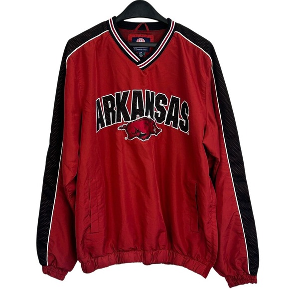 VTG‎ Arkansas Razorbacks Men's Large Windbreaker Pullover G-III by Carl Banks - Picture 1 of 8